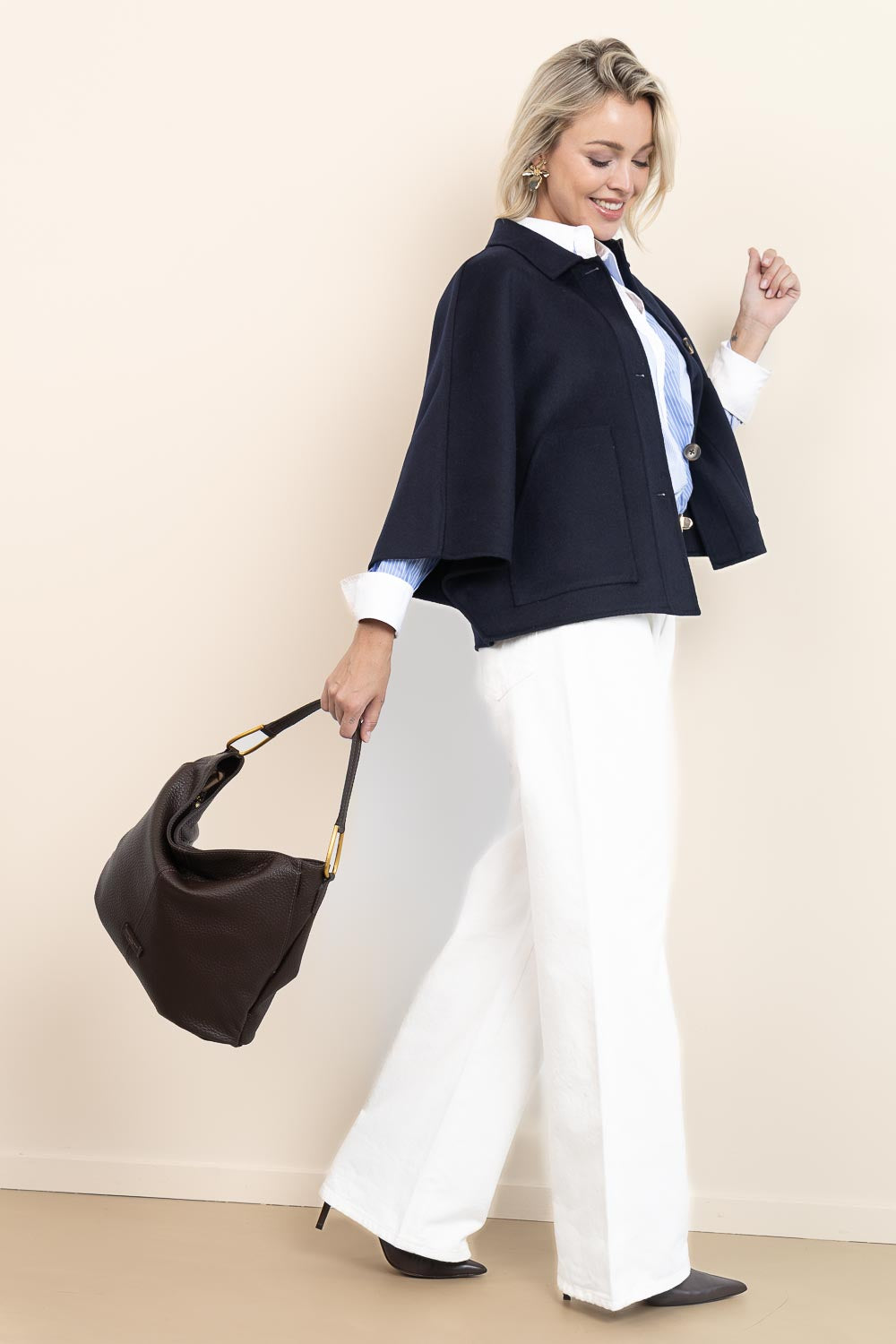 Co'couture Suri gestreiftes Oversize-Hemd – Blaumix