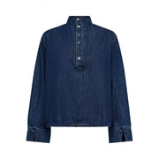 Co'couture Azmina CC Jeansbluse mit Knopfleiste – Denimblau