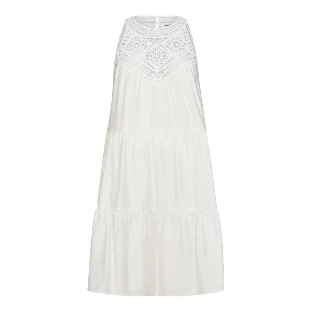 Co'couture Hera CC kurzes Spitzenkleid – Off-White