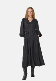 Co'couture Kesi CC drapiertes Midikleid – Schwarz