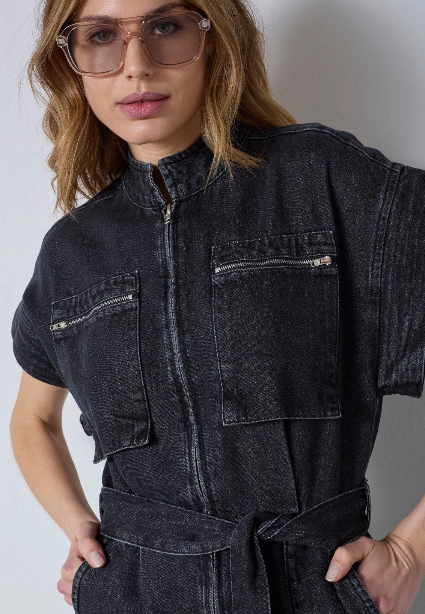 Co'couture Pancy CC Jumpsuit mit Reißverschluss – Schwarz