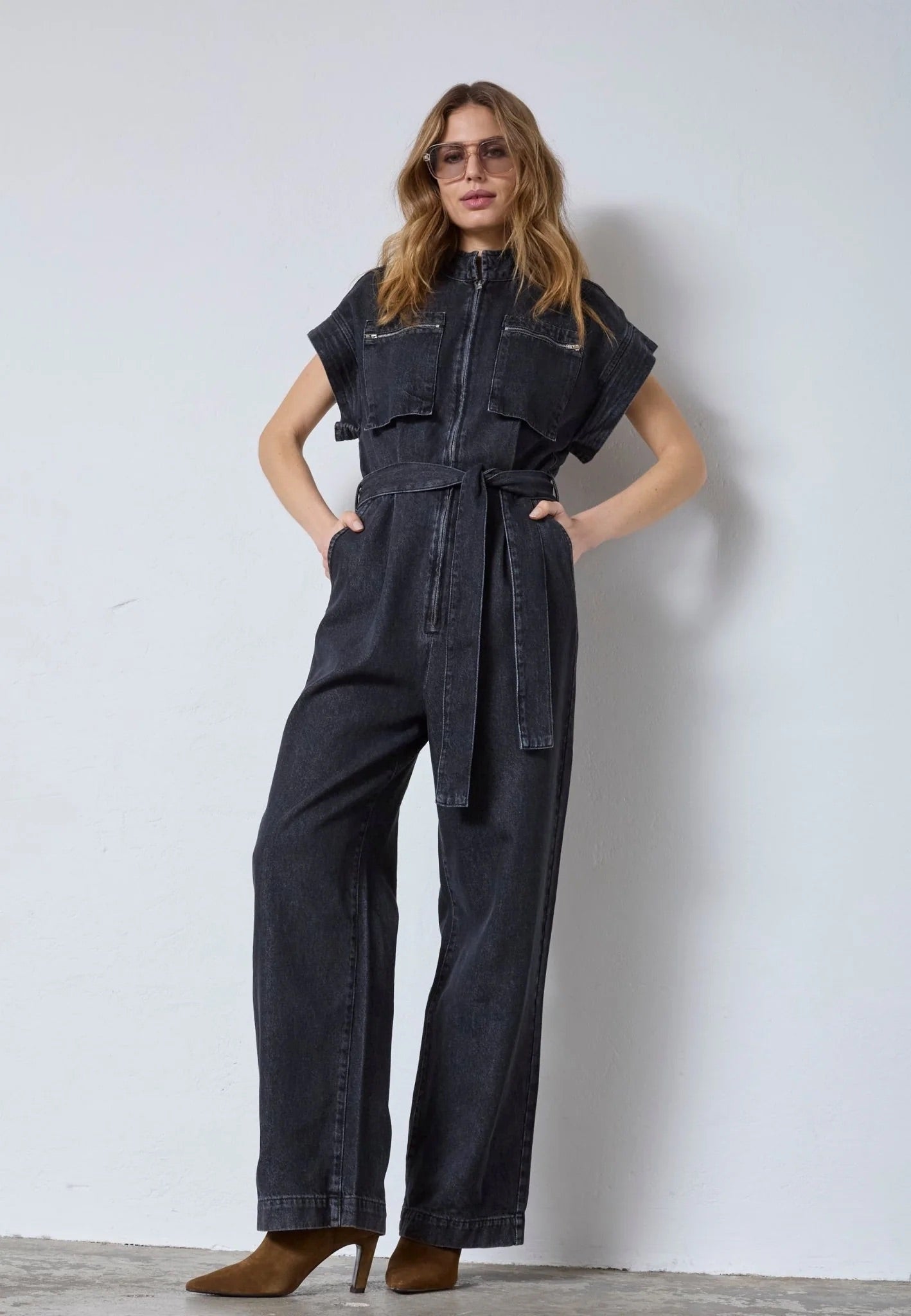 Co'couture Pancy CC Jumpsuit mit Reißverschluss – Schwarz