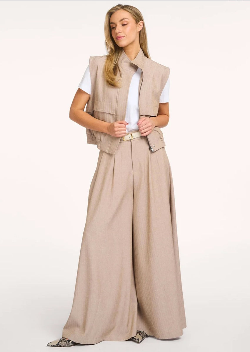 Co'couture Marlo CC lange Wide-Leg-Hose – Sand