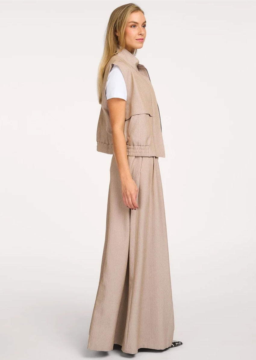 Co'couture Marlo CC lange Wide-Leg-Hose – Sand