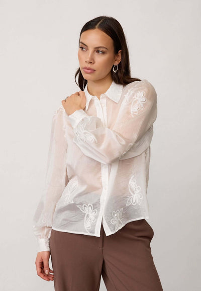 Co'couture Novin CC Besticktes Hemd – Off-White