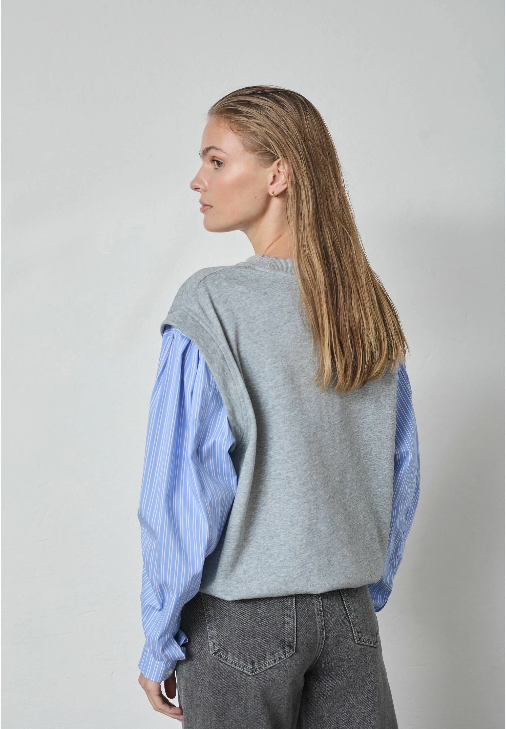 Co'couture Sabina Mix Shirt Sweat – Hellgrau