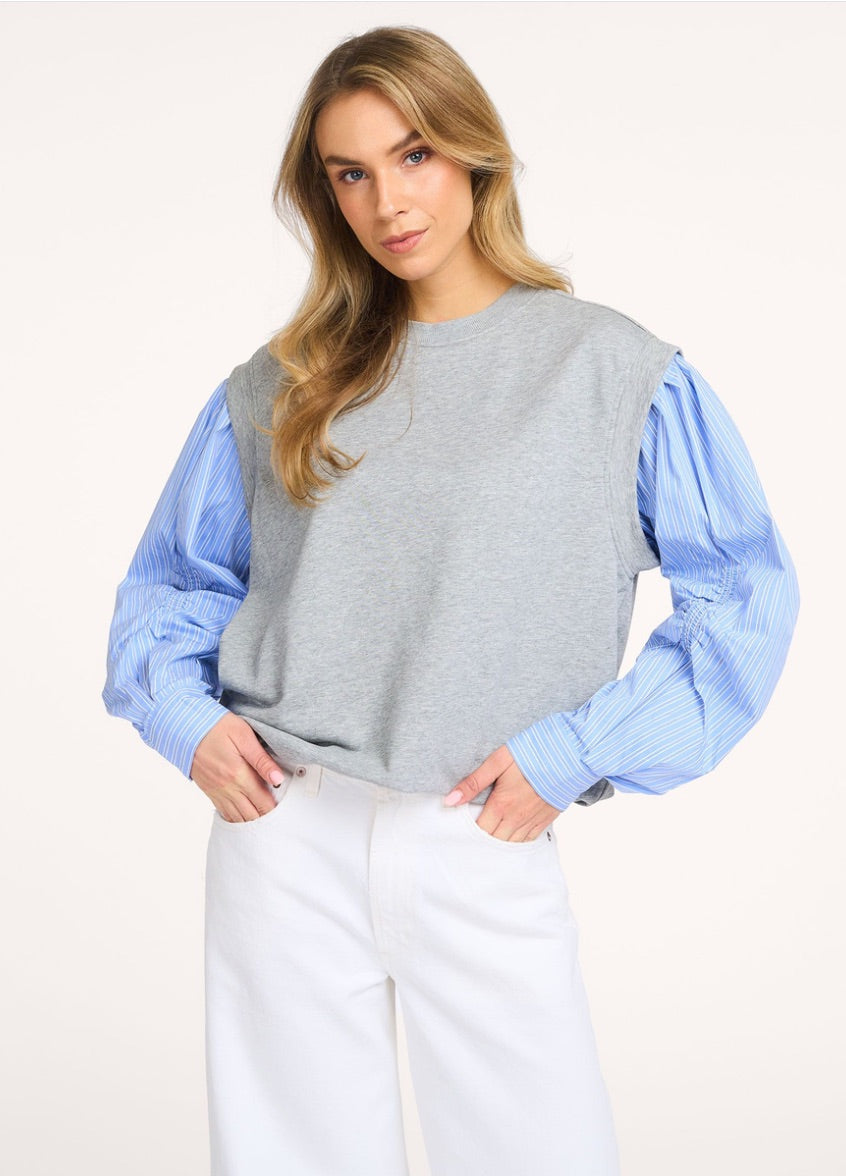 Co'couture Sabina Mix Shirt Sweat – Hellgrau
