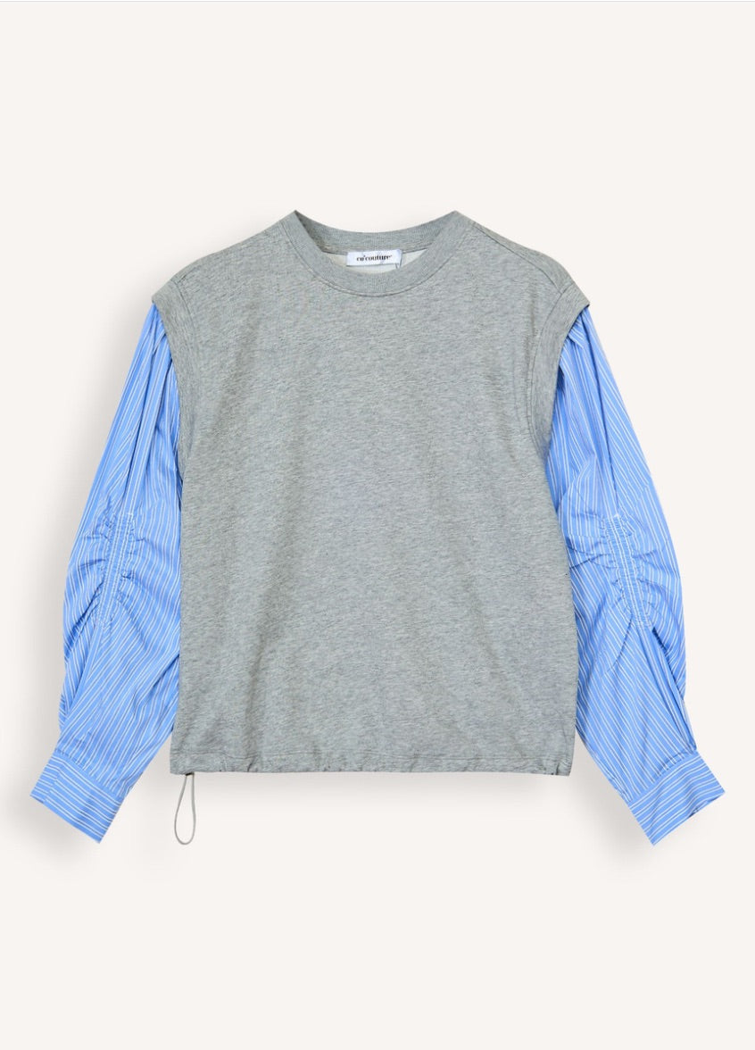 Co'couture Sabina Mix Shirt Sweat – Hellgrau