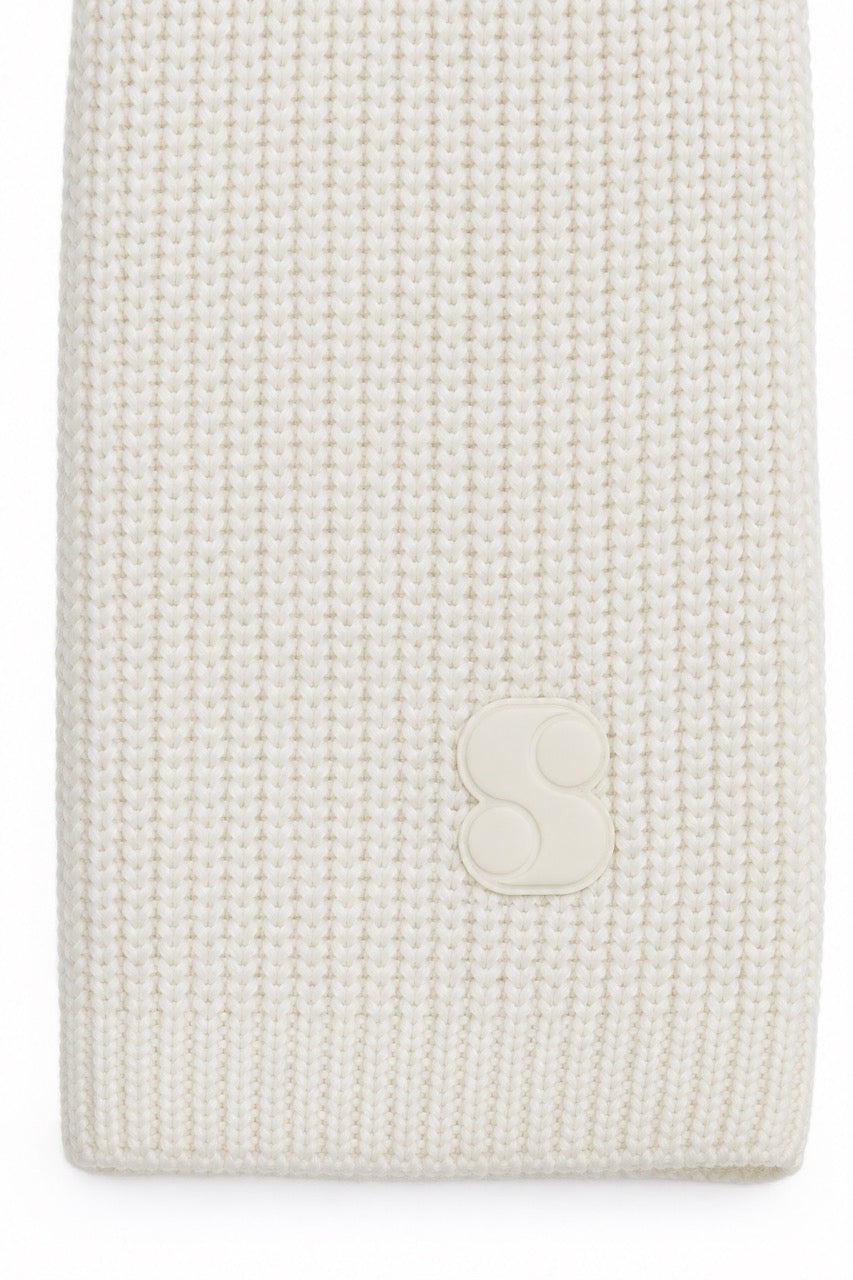 s.Oliver Women's Cotton-Blend Knitted Scarf – Cream