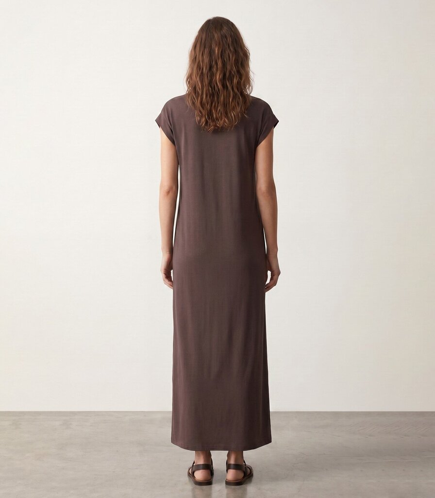 PIECES PCANDORA Damen-Maxikleid mit kurzen Ärmeln