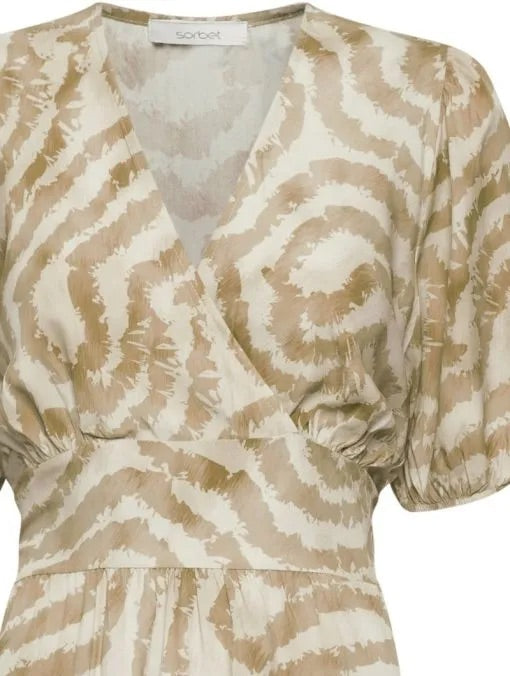 Sorbet SBALPINE Midikleid mit Wirbeldruck - Beige