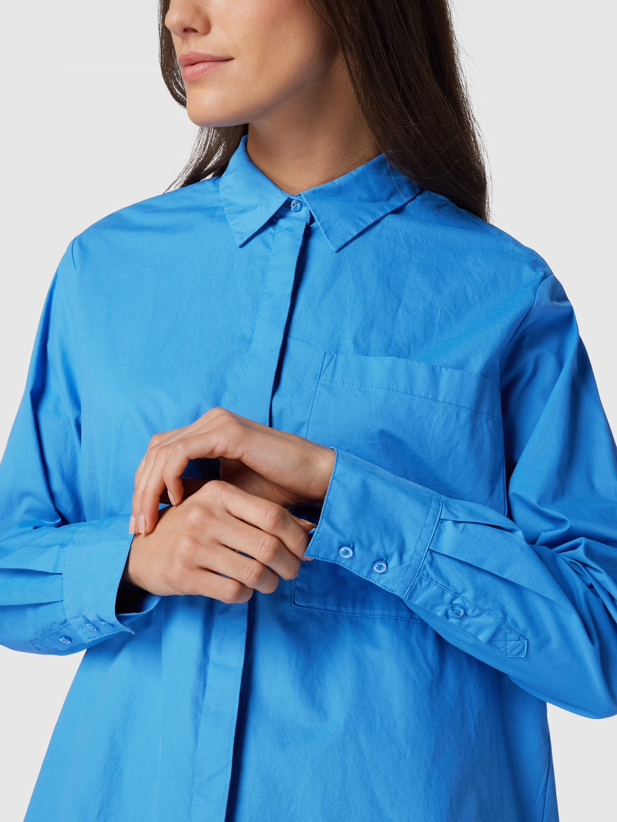 s.Oliver RED LABEL Baumwollhemd mit Brusttasche - Königsblau