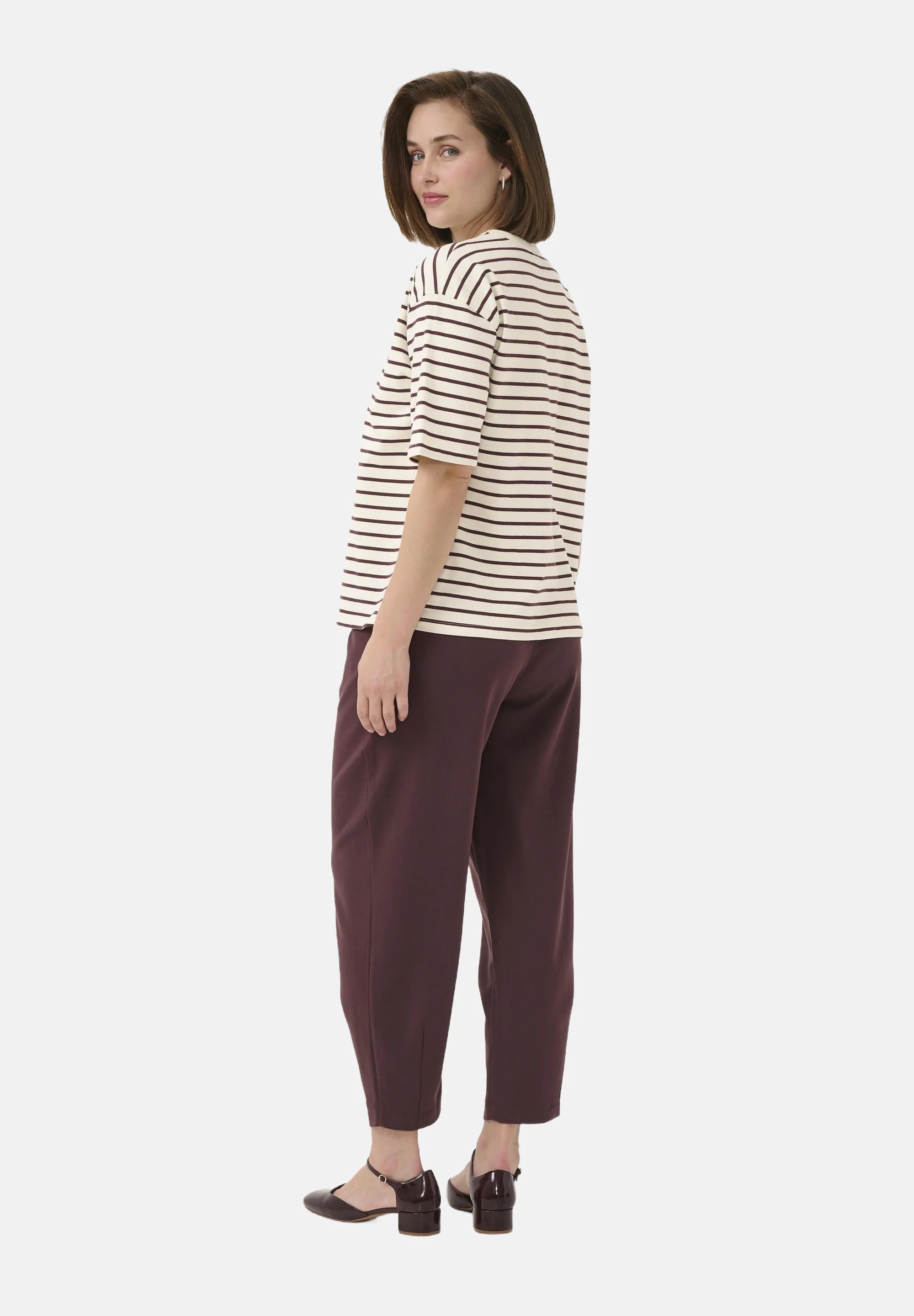 Kaffe Kawinny Breton Stripe Oversized T-Shirt – Halbarme | Designer-Outlet für Damen