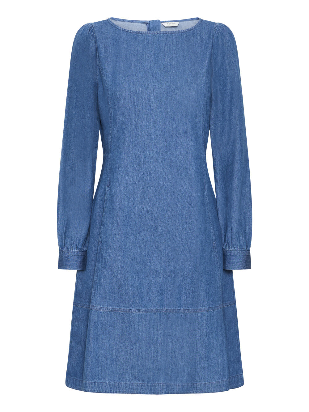 b.young Bykairon Chambray Denim A-Linien-Kleid - Mittelblau