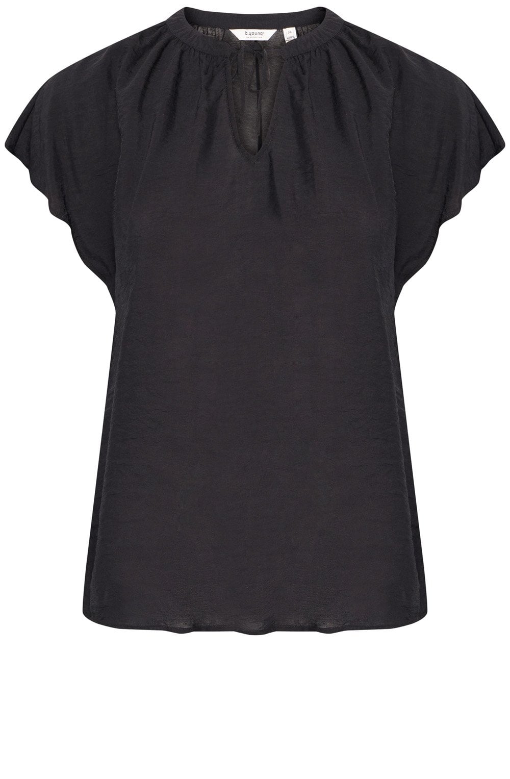b.young Hailey Bluse mit Bindekragen - Schwarz
