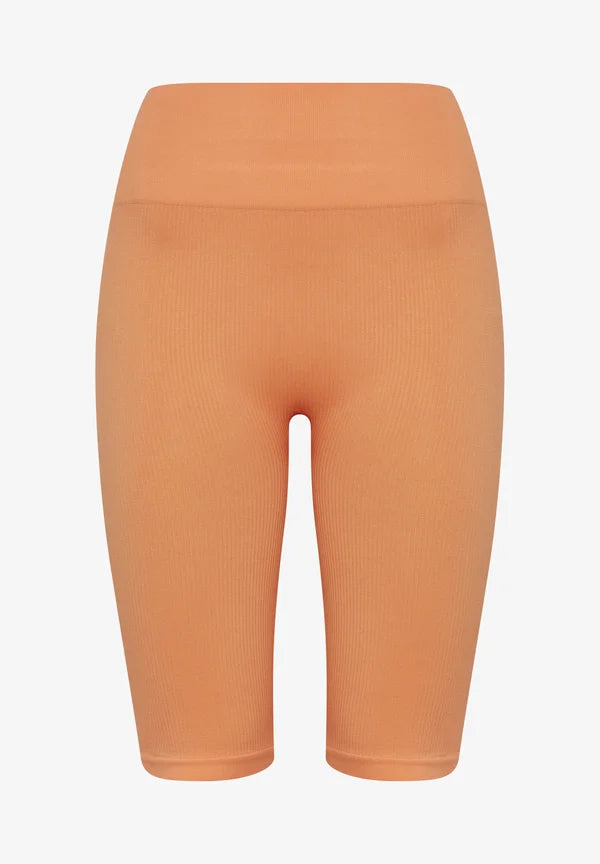 JC Sahana Nahtlose gerippte Radlerhose – Muskmelon