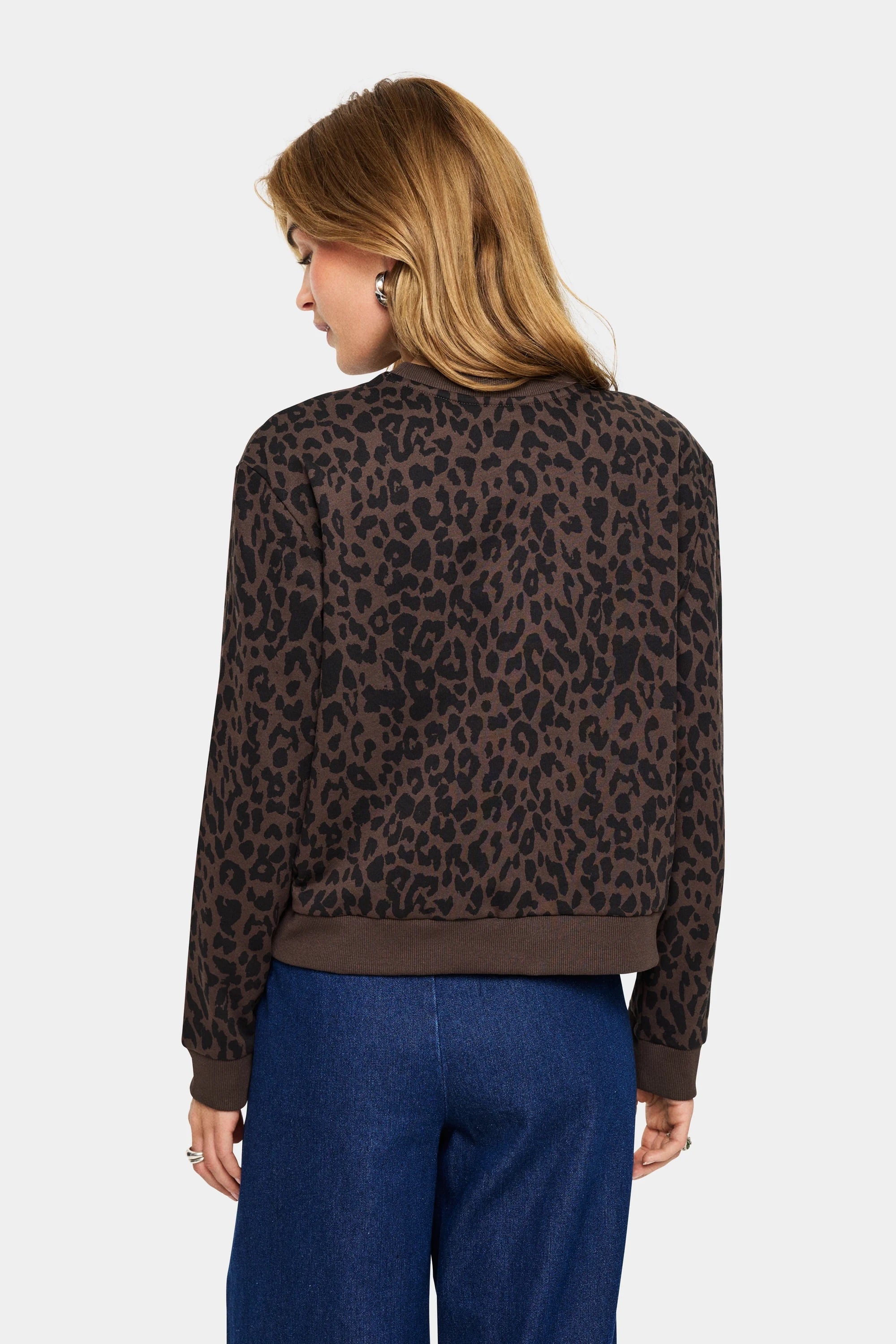 Saint Tropez ZHERRY Sweatshirt - Schokoladenbraun Leopard
