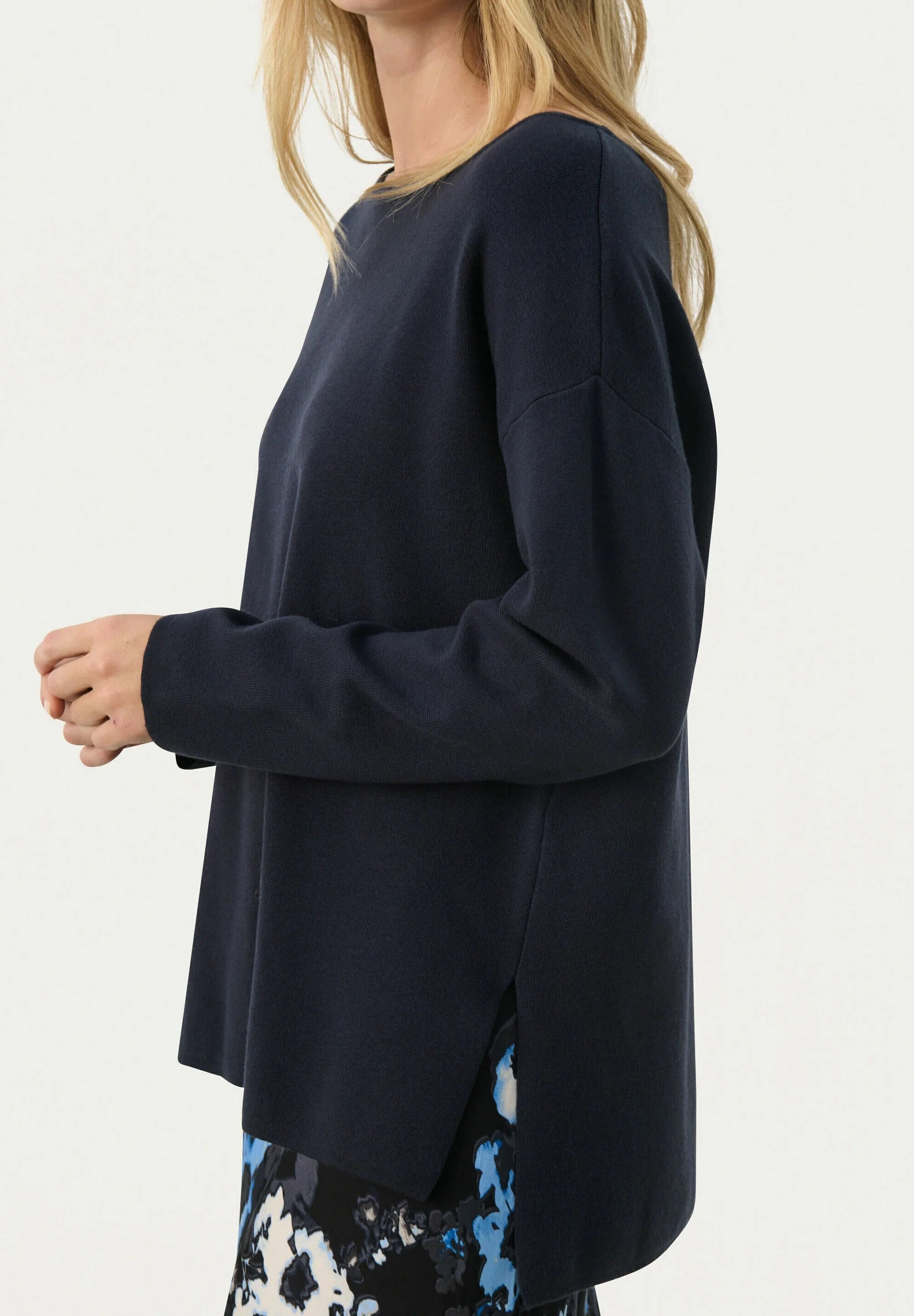 Part Two Klarra Pullover – Dunkelblauer Oversize-Pullover