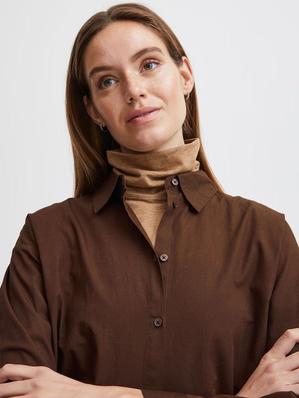 b.young BYGamze Oversized Tunikahemd - Dunkelbraun