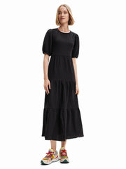 Desigual Wendbares Midi-Kleid mit Stufen und Rückenausschnitt