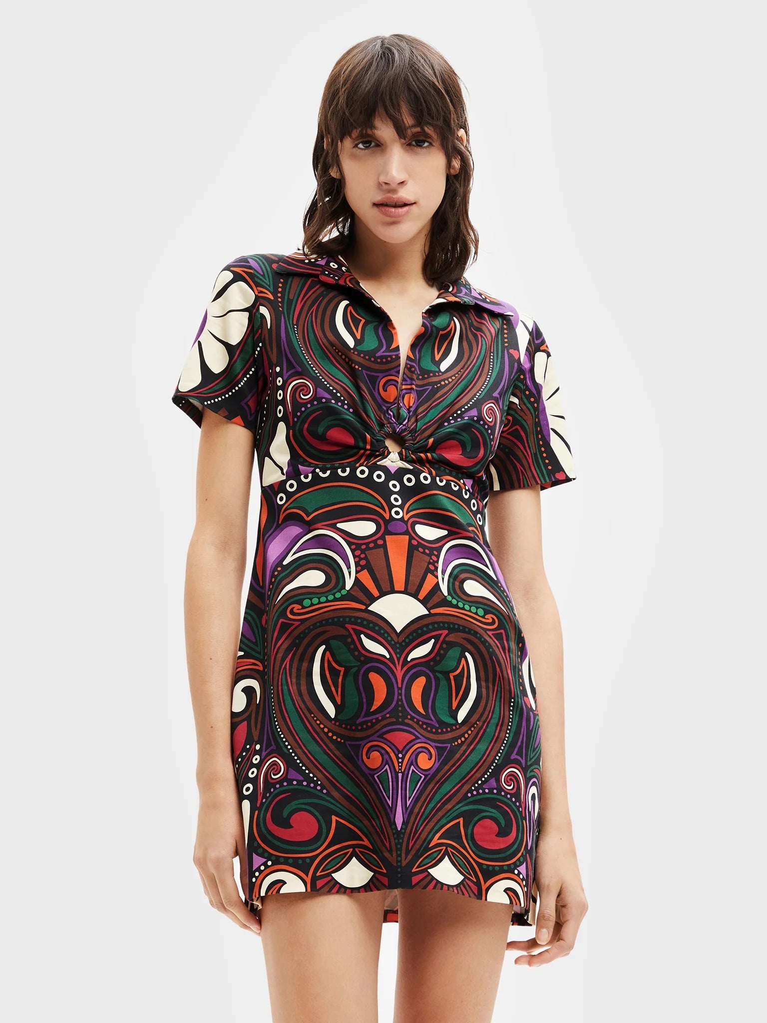 Desigual Celia Mini-Kleid mit Tribal-Print – Mehrfarbig