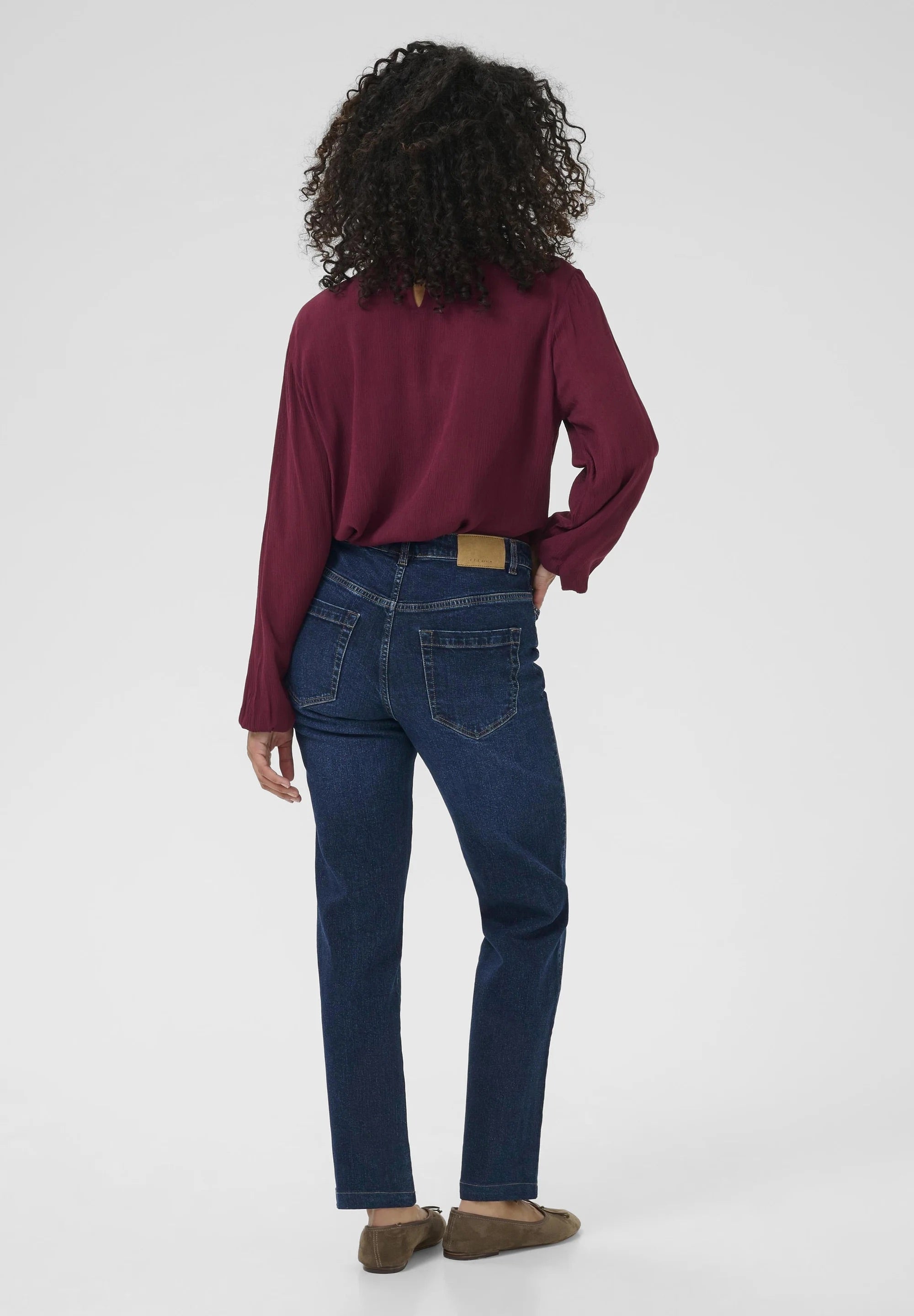 Kaffe KAmaris Reg Fit Dark Blue Straight Leg High Waist Jeans – 5-Pocket Classic Fit | Damen