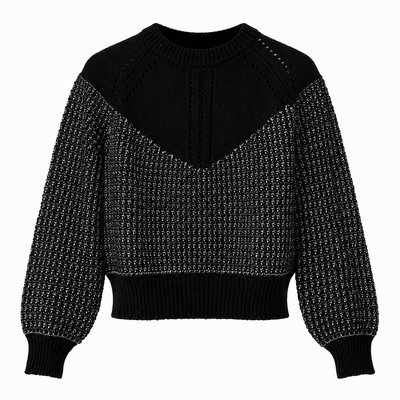 Marciano by Guess Metallic-Strickpullover – Schwarz & Silber