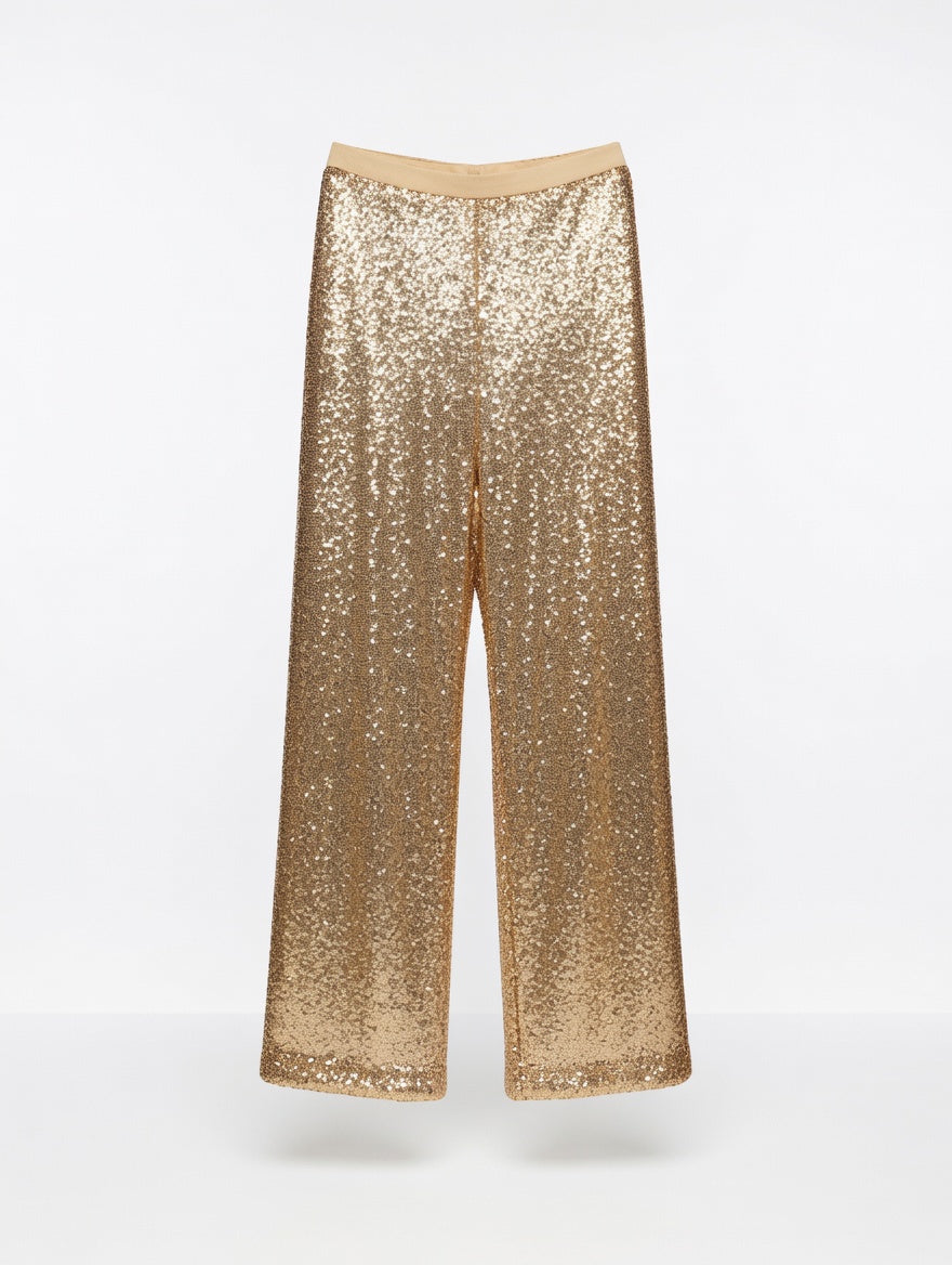 PartTwo Tatianas weite Paillettenhose – Gold
