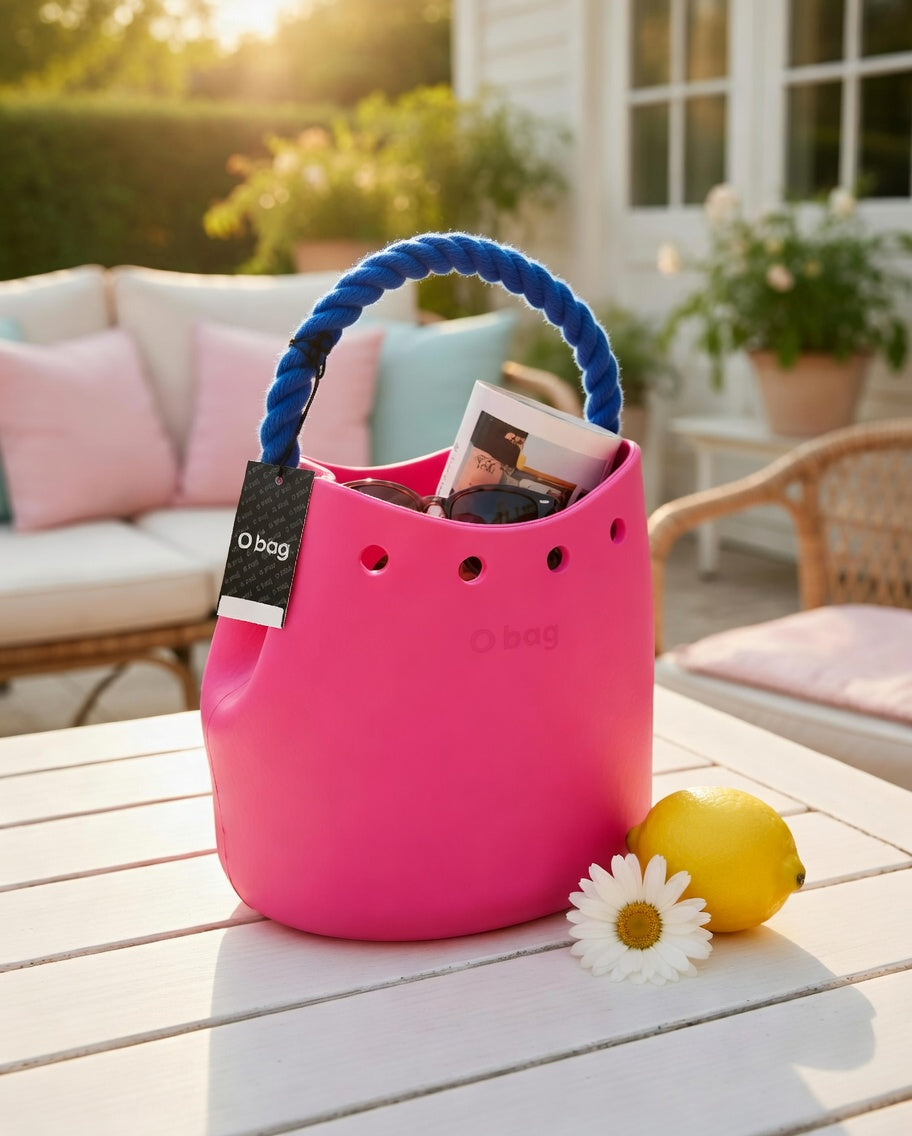 O bag Rosa Bucket Bag – Blauer Seilhenkel