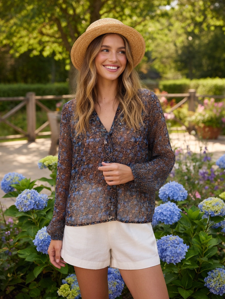 Saint Tropez Floral Chiffon Blouse
