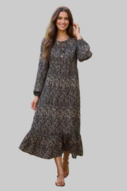 Sorbet Saphia Midikleid mit Punktmuster - Schwarz