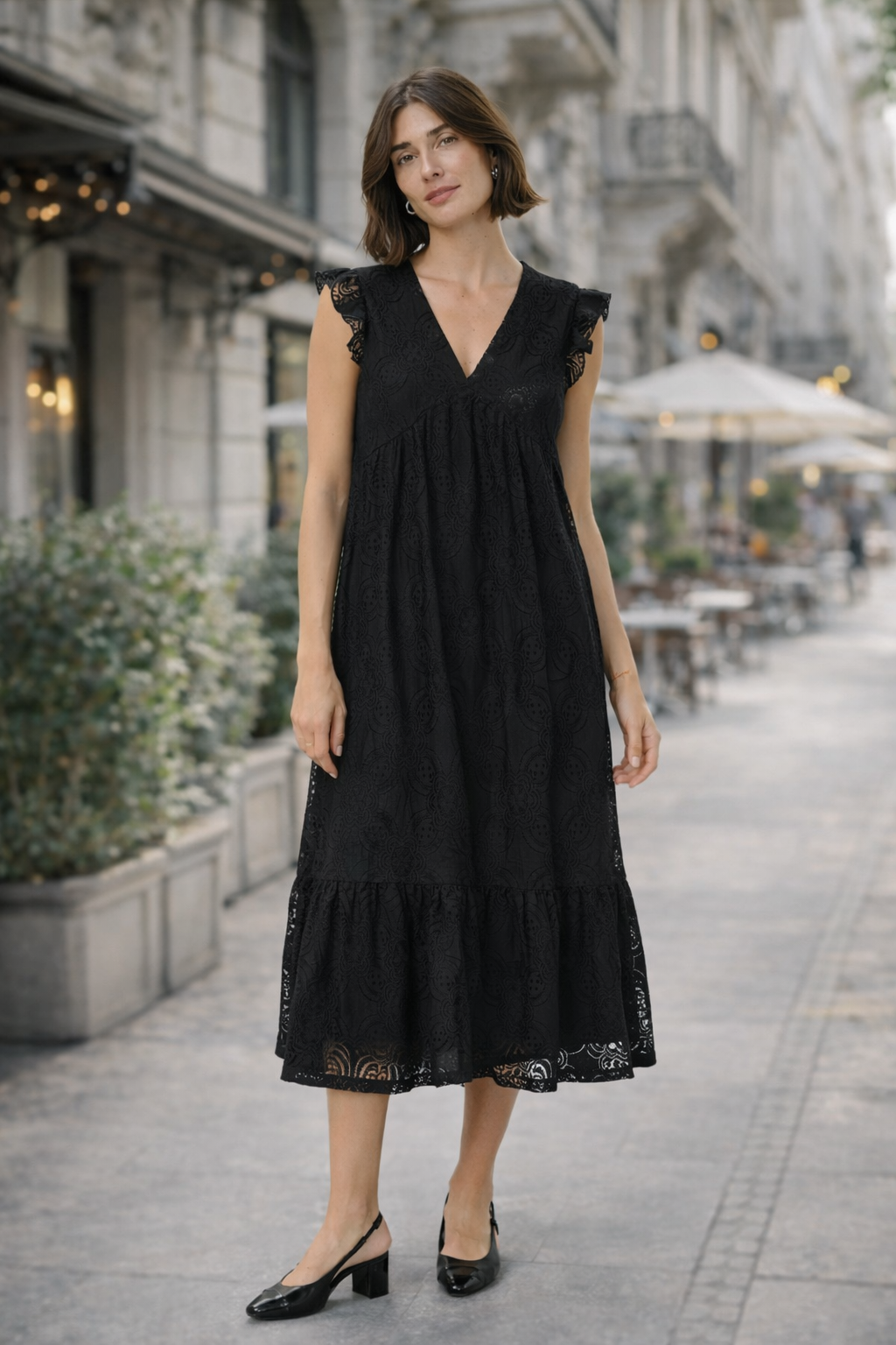 Culture CUsigla Spitzenkleid - Schwarz