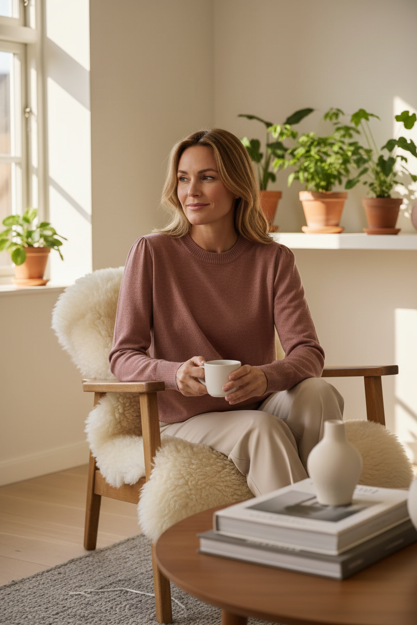 Saint Tropez MilaSZ Sweater Dusty Rose - lifestyle shot 2