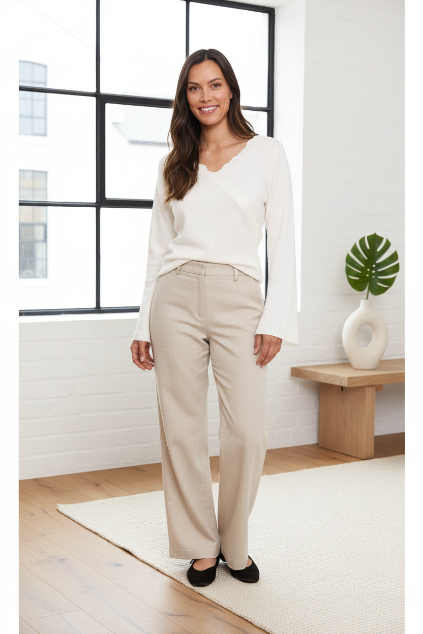 Saint Tropez MADLENASZ V-Neck Pullover Ice - lifestyle shot 1