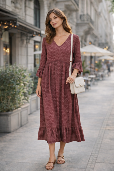 Sorbet SBODA strukturiertes Midikleid
