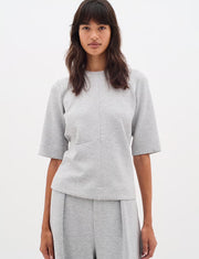 InWear Cocentiw Melange T-Shirt - Hellgraues, strukturiertes Top