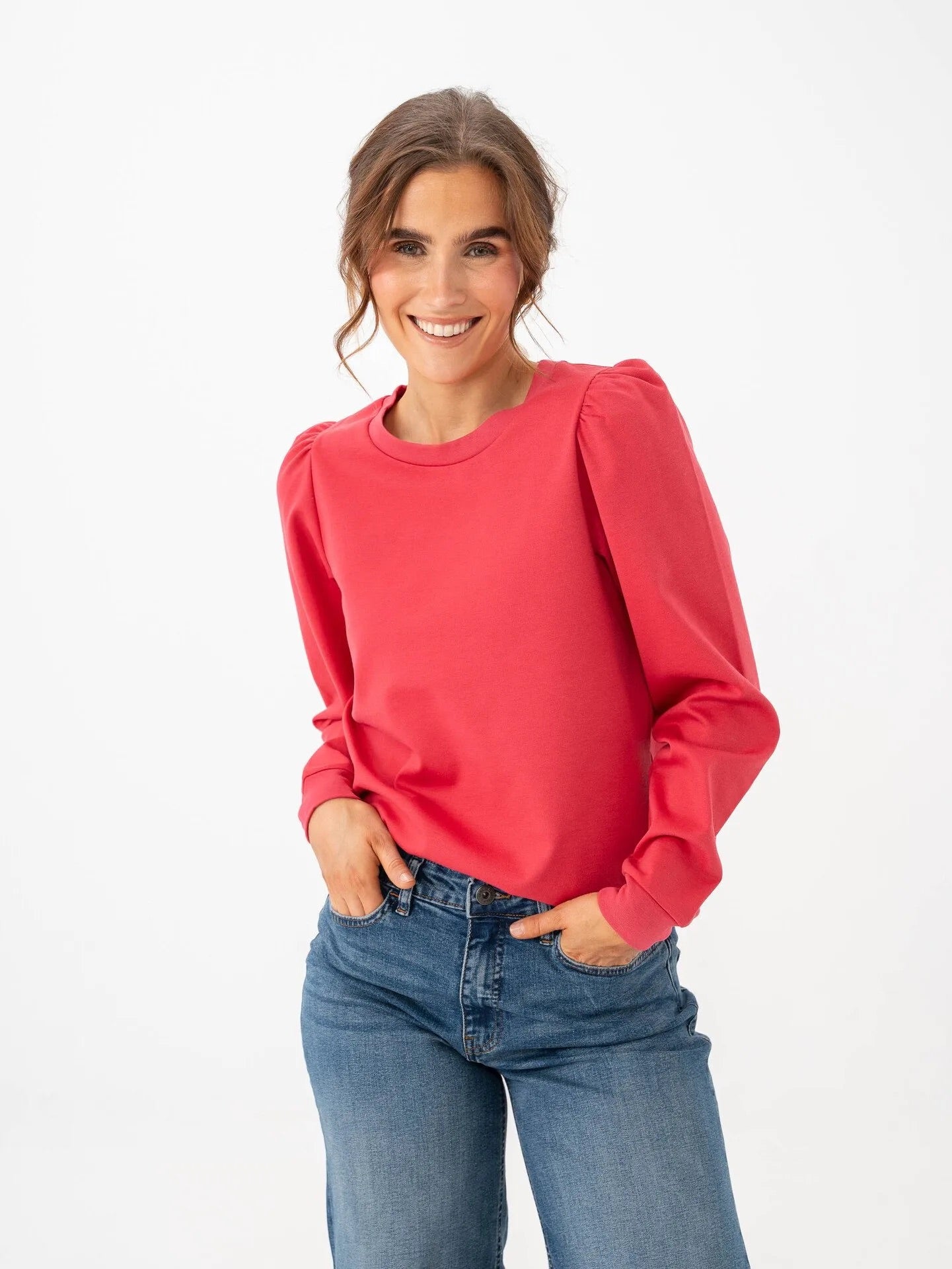 Exklusiver Kate-Pullover von Ichi – Korallenrosa