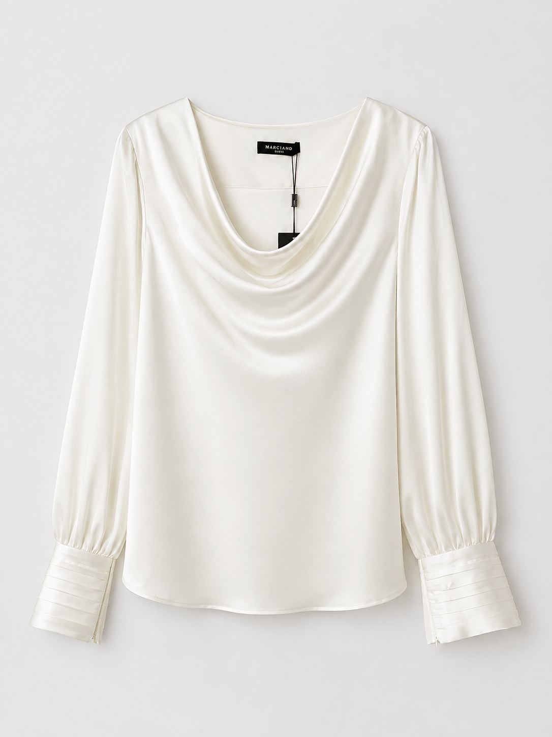 Marciano by Guess Satinbluse mit Wasserfallausschnitt – Creme
