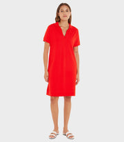 Tommy Hilfiger Relaxed Lyocell Polo-Kleid – Rot