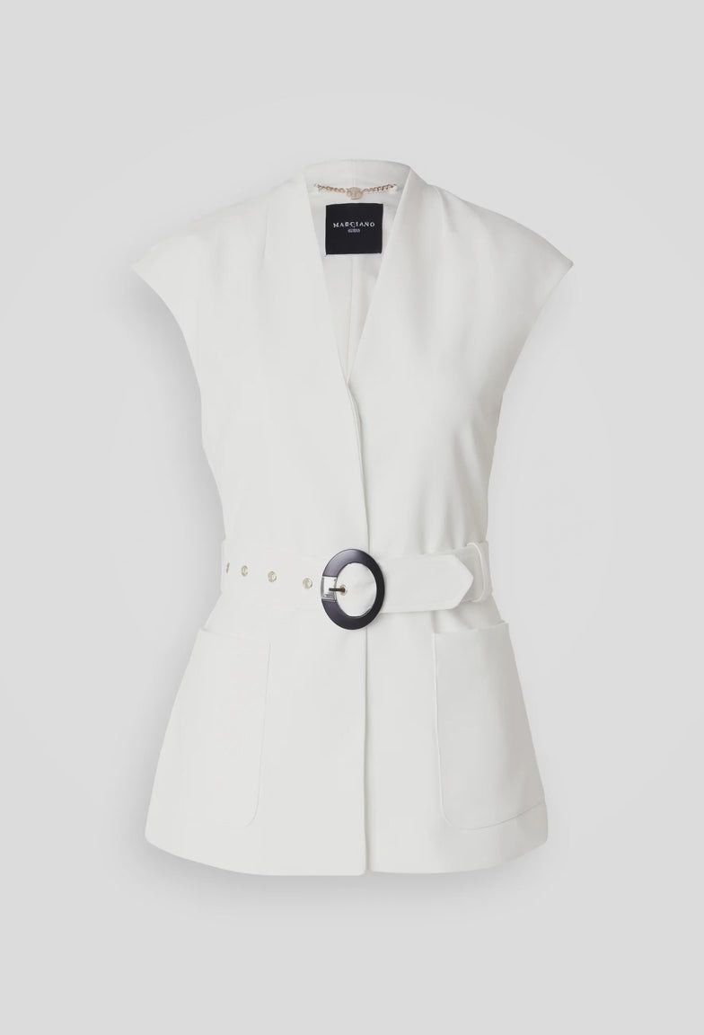 Video laden: Marciano by Guess Lily Vest - White, stylish women's fashion top, ideal for elegant occasions and designer clothing.