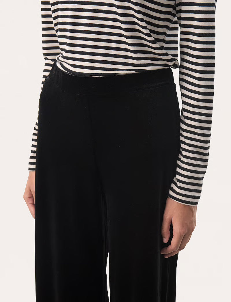 Part Two DorellasPW Hose - Schwarze Samthose mit geradem Bein
