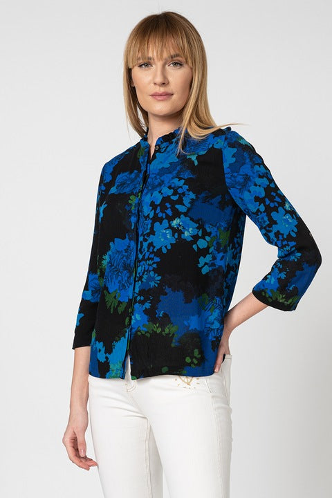 DESIGUAL Ancona – florales T-Shirt in Crinkle-Optik