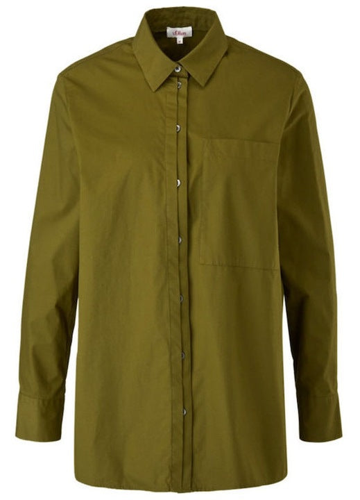 s.Oliver Red Label Oversized Langarmhemd - Khaki