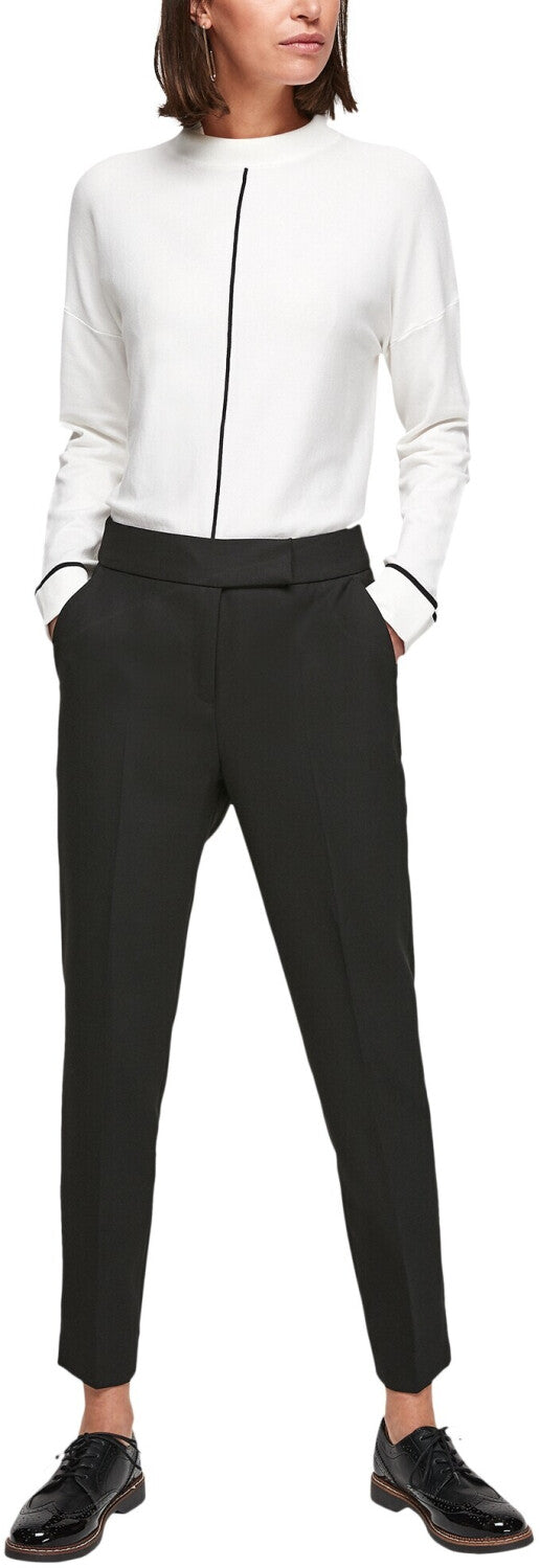 s.Oliver Damen-Hose, schwarz, tailliert, schmale Passform, knöchellang, Modell 2102854