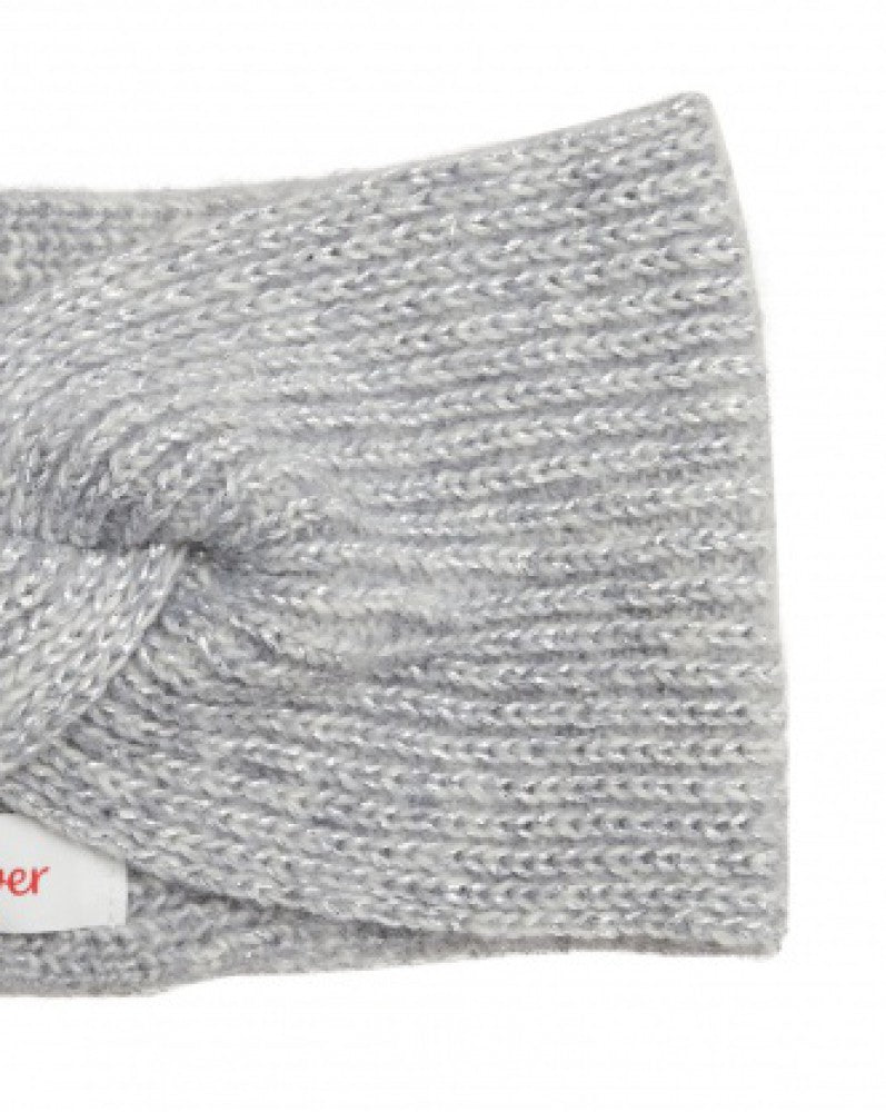 Close-up of the grey s.Oliver headband showing the melange knit texture