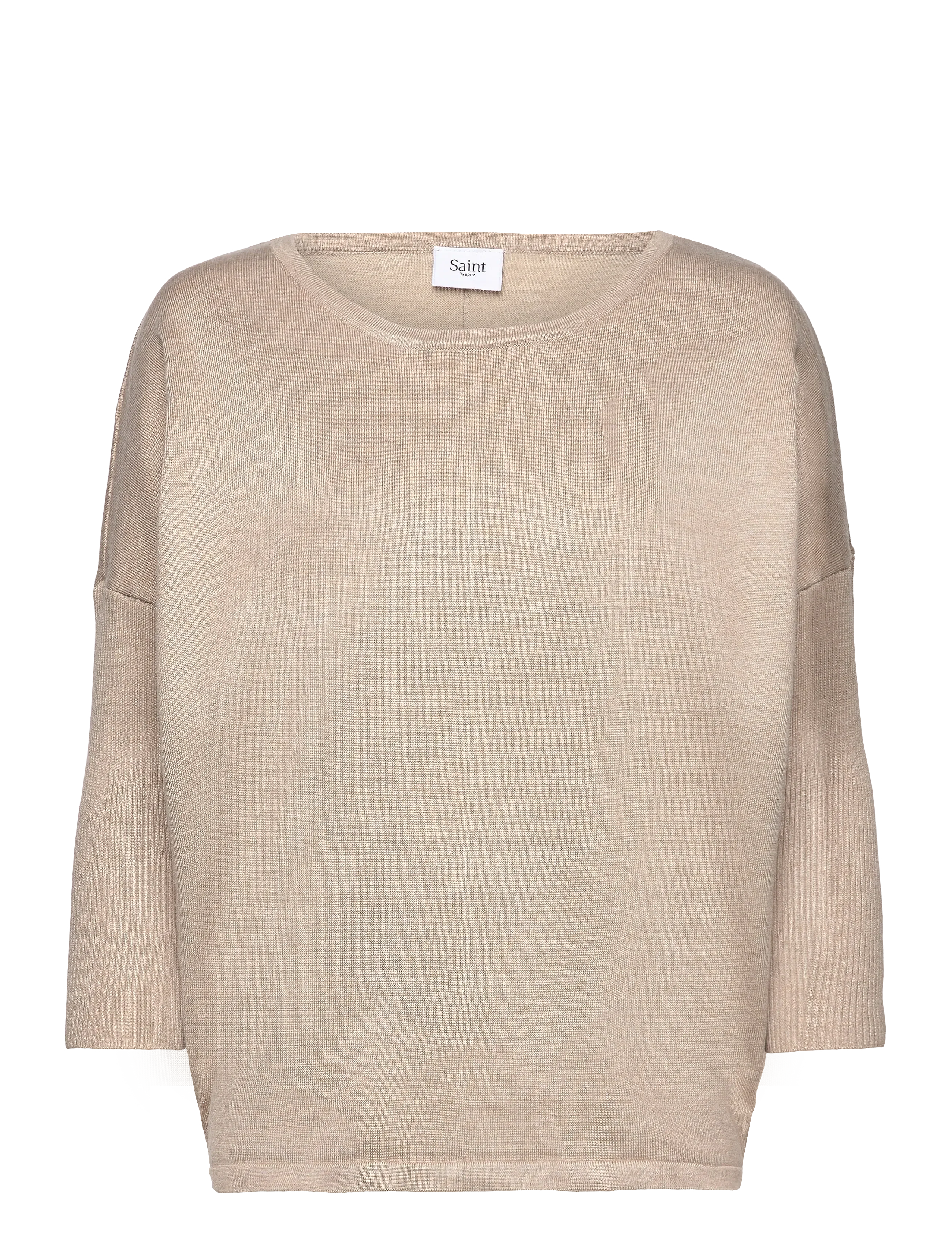 Saint Tropez MilaSZ R-Ausschnitt Pullover - Plaza Taupe Melange