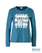 s.Oliver Damen Langarm-T-Shirt mit Grafikprint