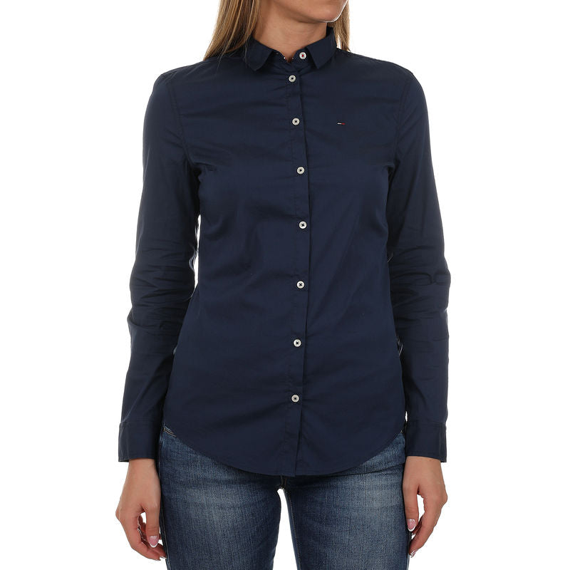 Tommy Jeans Damen-Oxfordhemd (DW0DW13152 424, Marineblau) 