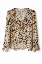 Sorbet SBELAH Bluse mit Zebramuster - Beige